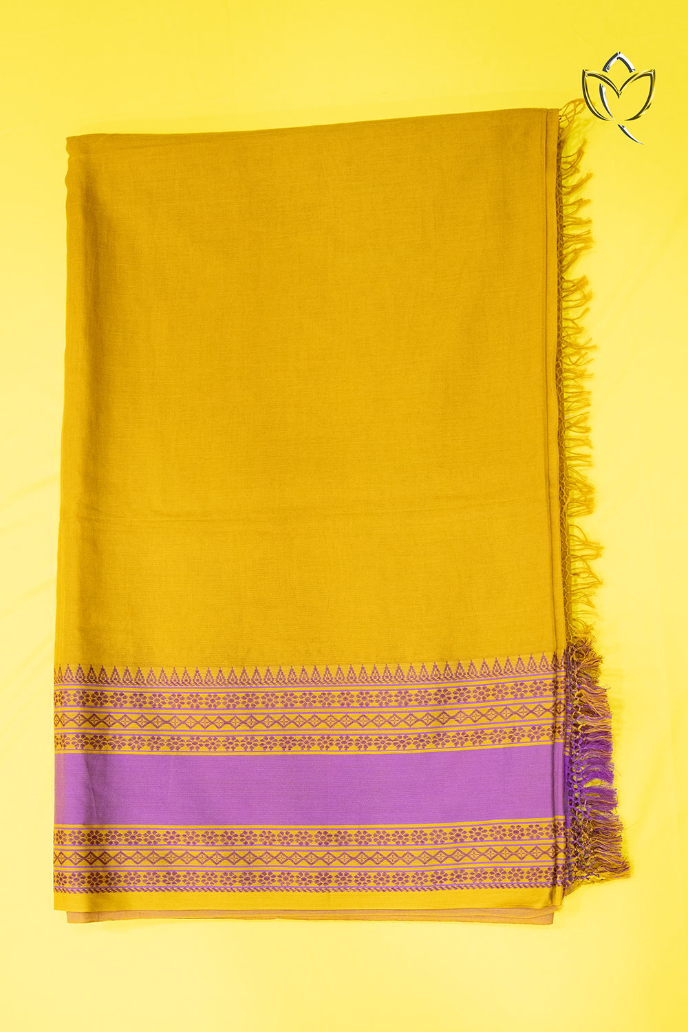 Kanchi Cotton - Mustard Yellow & Lilac Pink