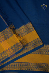 Kanchi Cotton - Navy Blue & Mustard Yellow