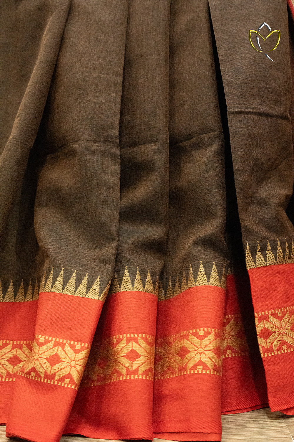 Kanchi Cotton - Brown And Red