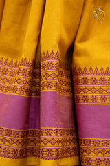 Kanchi Cotton - Mustard Yellow & Lilac Pink