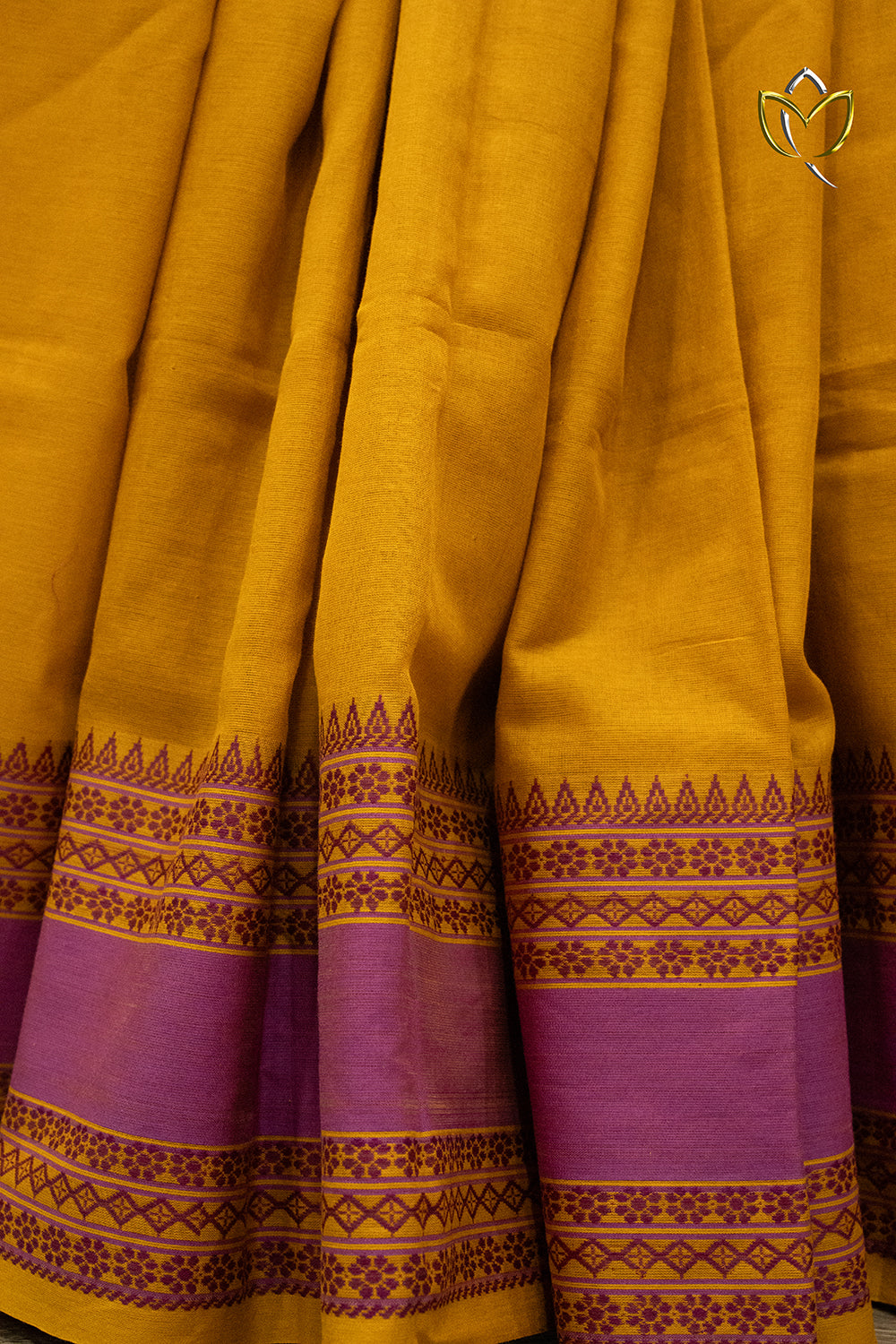 Kanchi Cotton - Mustard Yellow & Lilac Pink