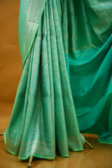 Banarasi Raw Mango - Sea Green