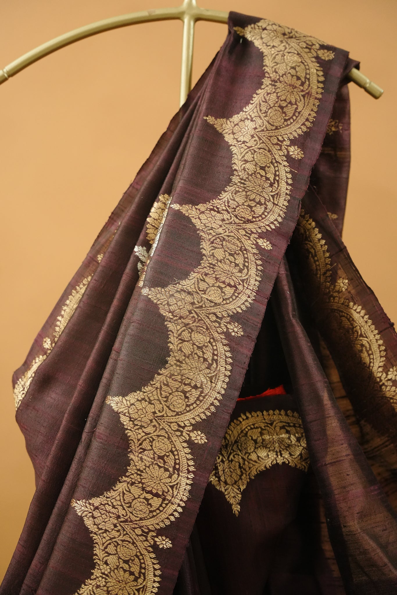 Banarasi Dupion Silk - Chocolate Brown