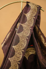 Banarasi Dupion Silk - Chocolate Brown