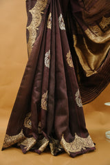 Banarasi Dupion Silk - Chocolate Brown