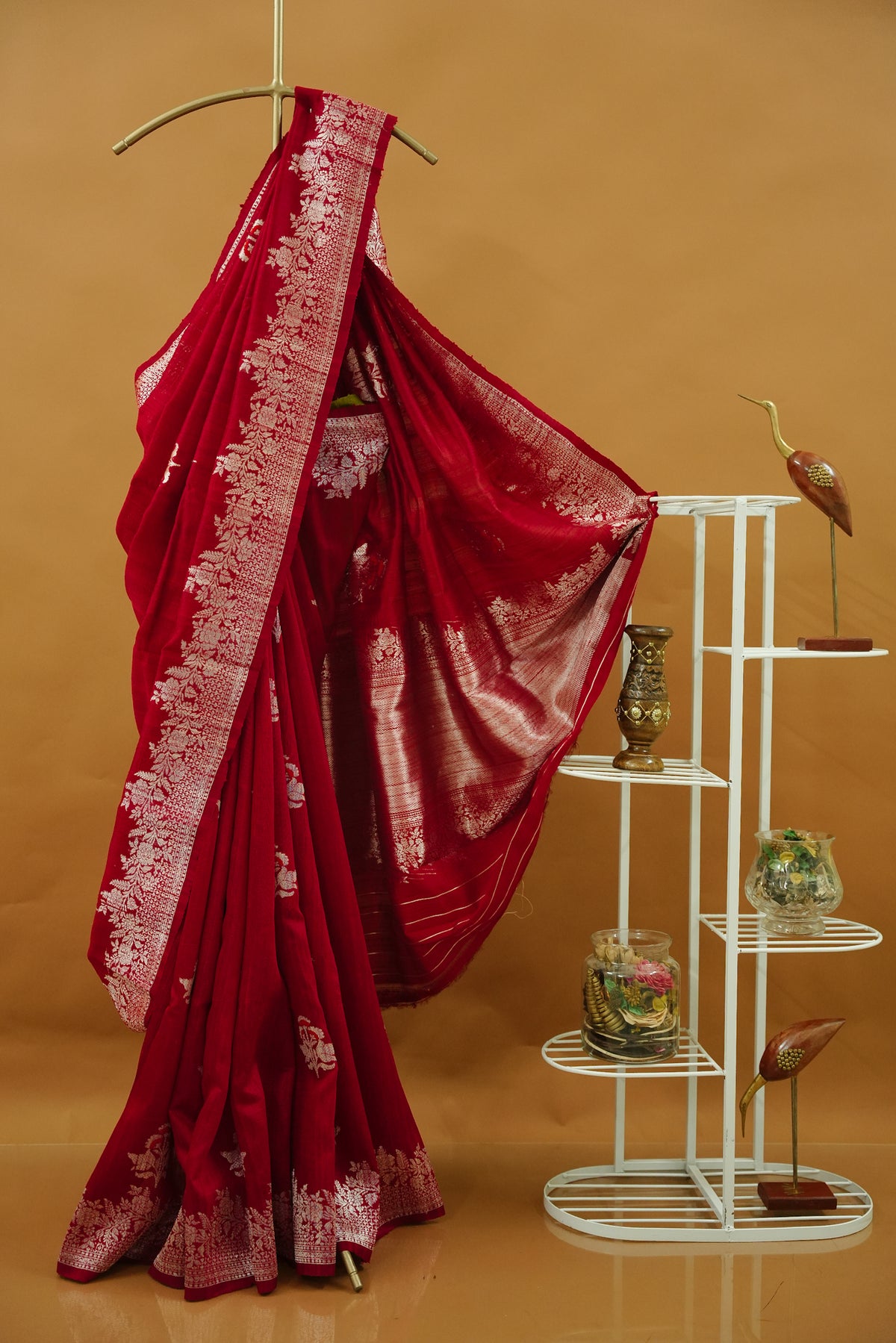 Banarasi Dupion Silk - Vibrant Red