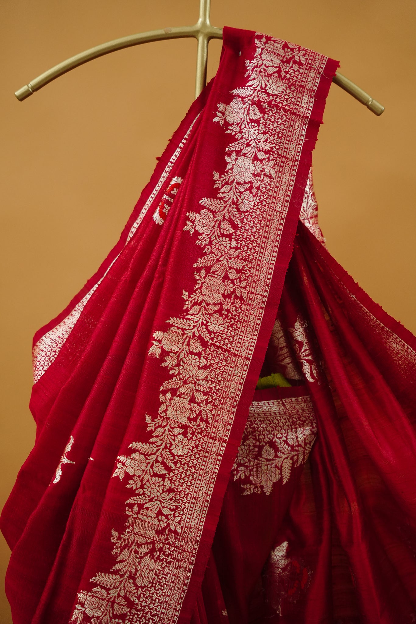 Banarasi Dupion Silk - Vibrant Red