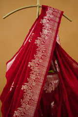 Banarasi Dupion Silk - Vibrant Red