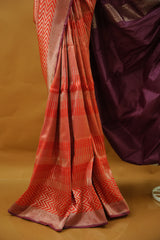 Banarasi Pattu - Red & Wine