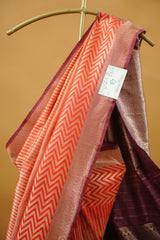 Banarasi Pattu - Red & Wine