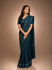 Ikkat Cotton - Deep Teal