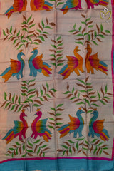 Pure Soft Silk - Blue & Baby Pink