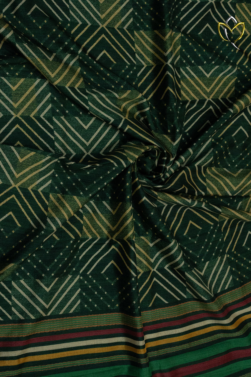 Semi Tussar - Dark green