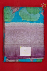 Pure Handloom Tussar - Ananda Blue