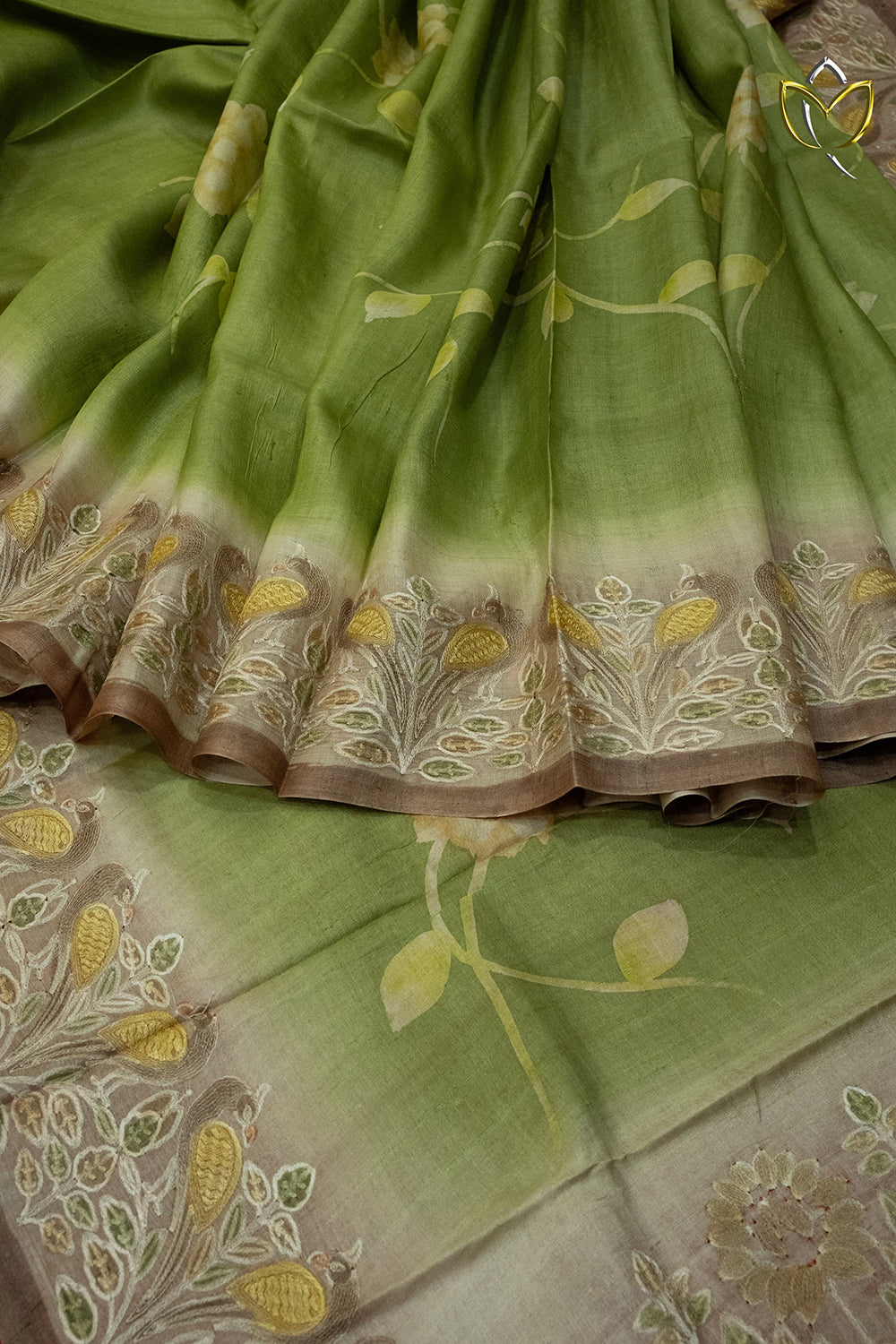 Pure Handloom Tussar - Green
