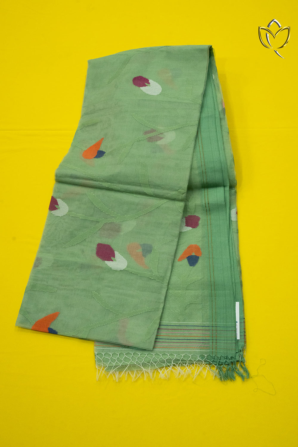 Muslin Jamdani - Pista Green