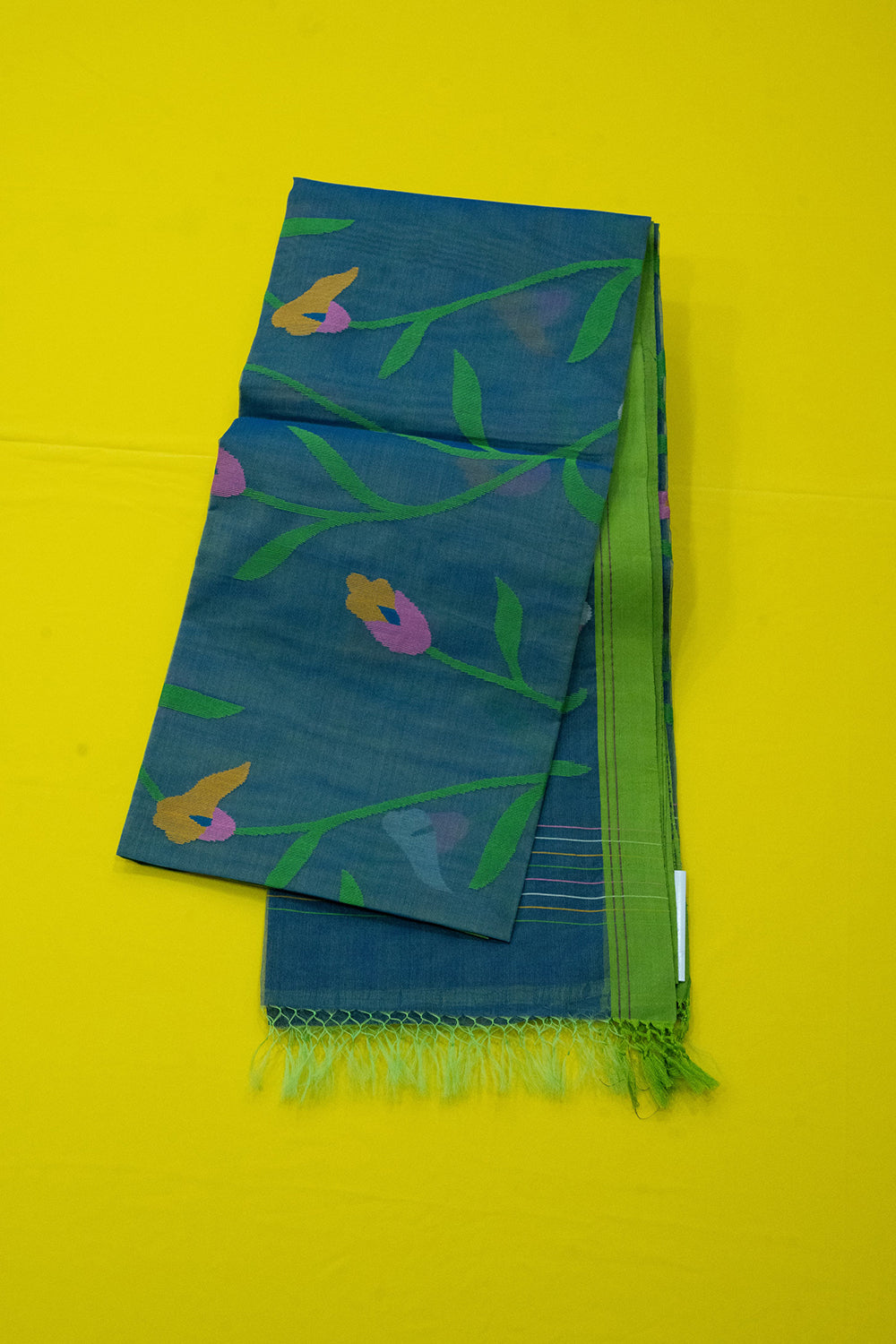 Muslin Jamdani - Grey & Green