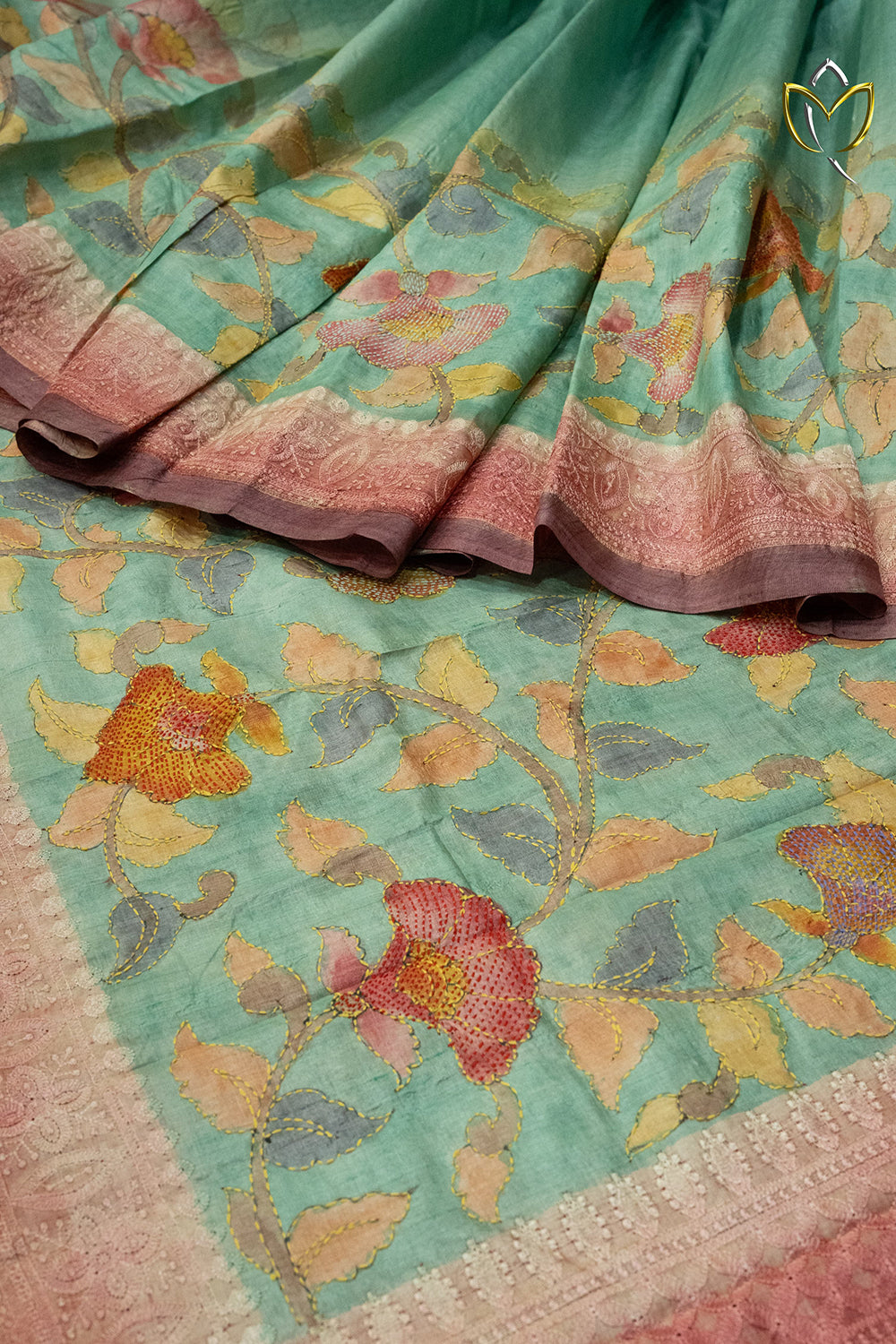 Pure Handloom Tussar - Sea Green