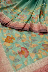 Pure Handloom Tussar - Sea Green