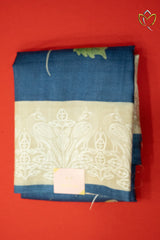 Pure Handloom Tussar - Navy Blue
