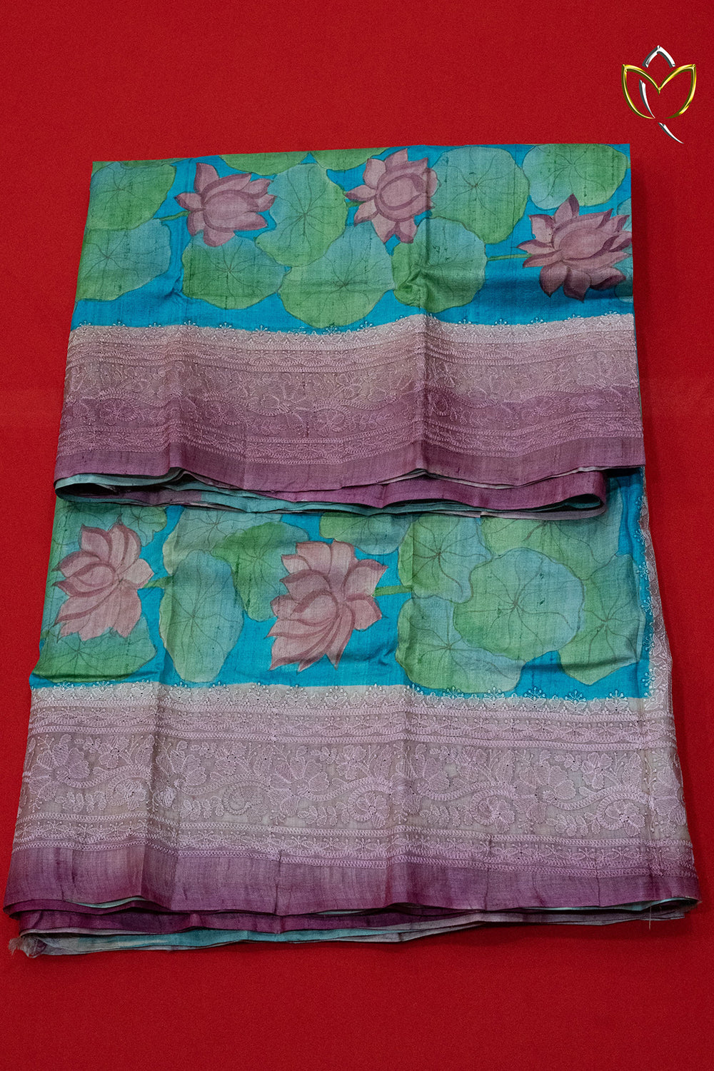 Pure Handloom Tussar - Ananda Blue