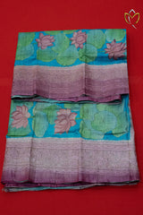 Pure Handloom Tussar - Ananda Blue