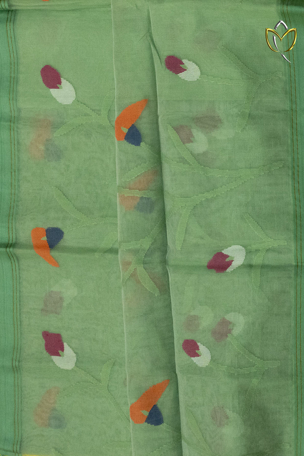 Muslin Jamdani - Pista Green