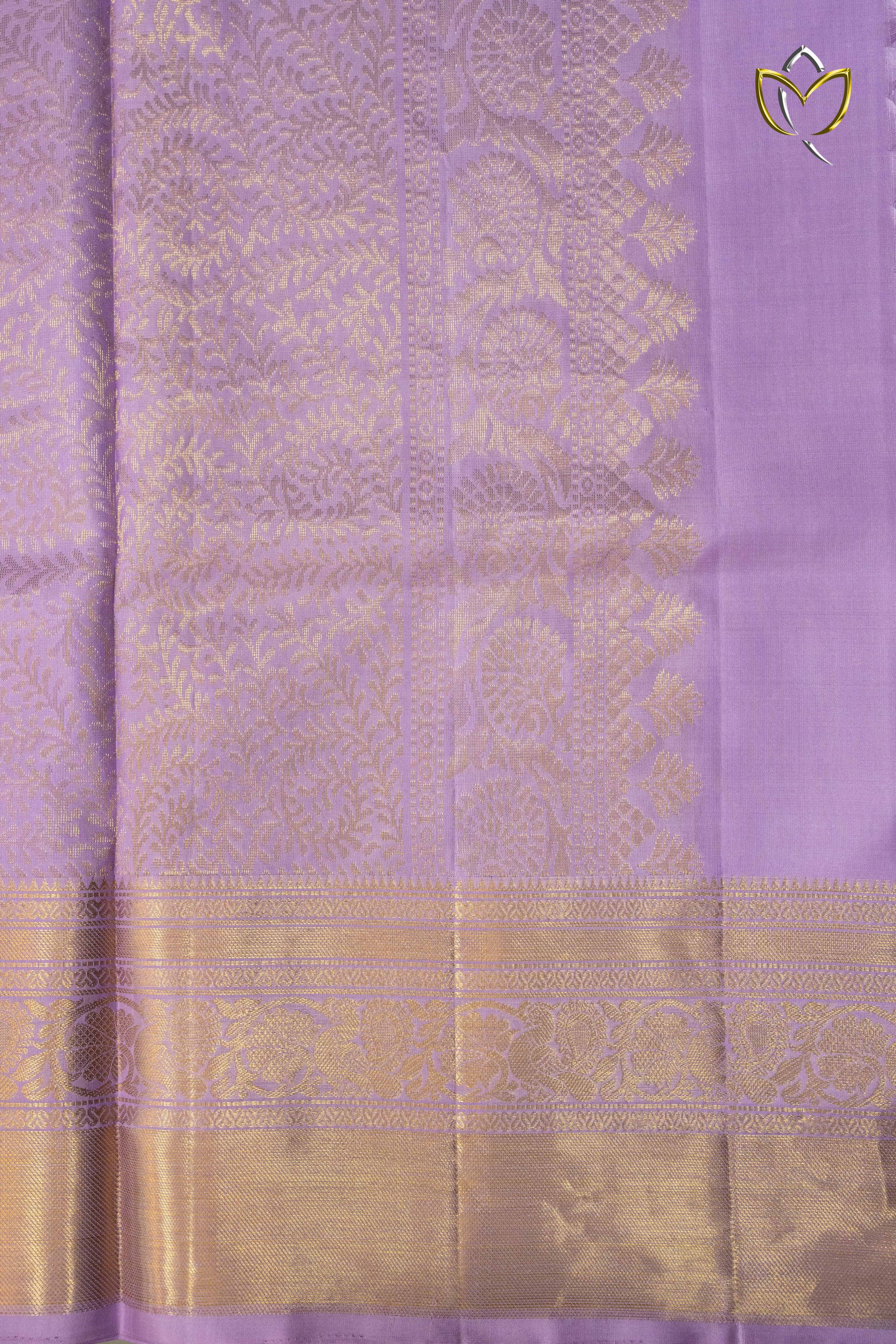 Lightweight Pattu - Teal Blue & Lilac