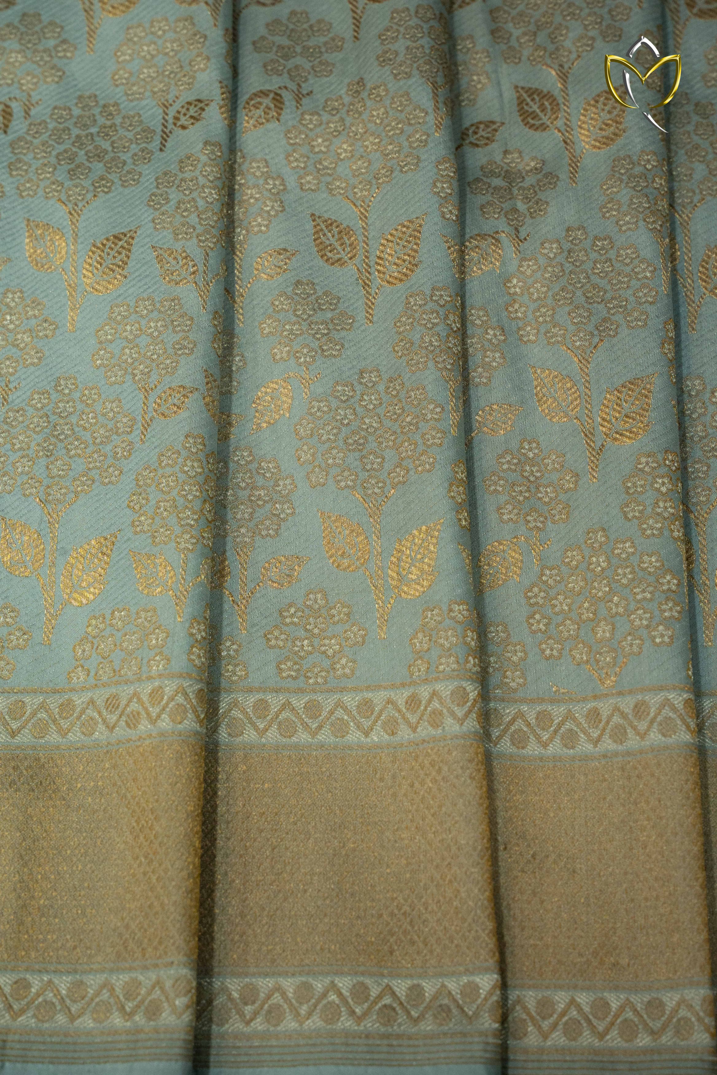 Banarasi Pattu - Arctic Blue