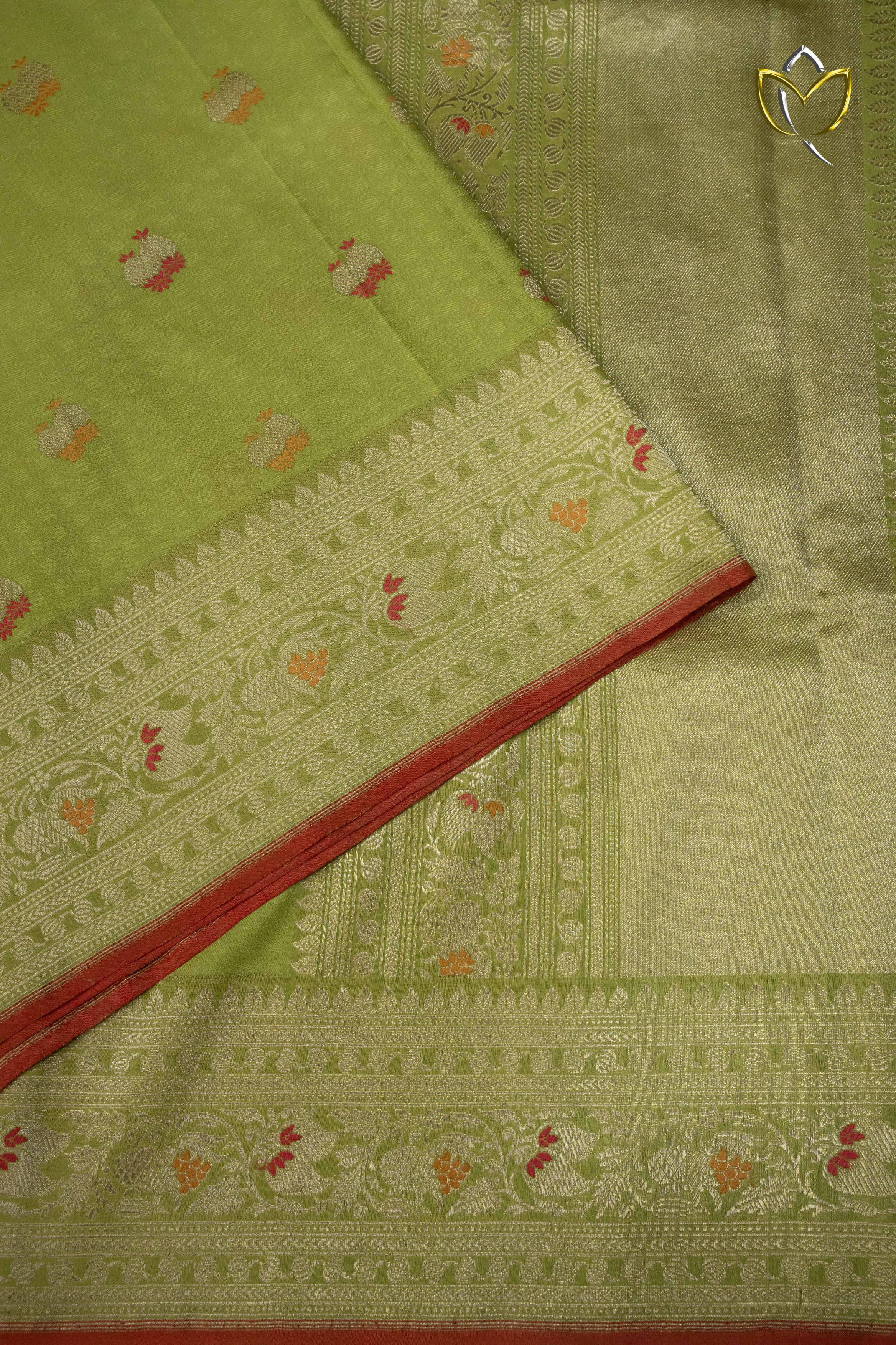 Banarasi Pattu - Pista Green