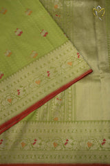 Banarasi Pattu - Pista Green