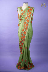 Desi Tussar - Olive Green