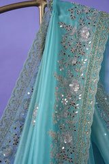 Fancy Glosco Tissue Organza  - Baby Blue