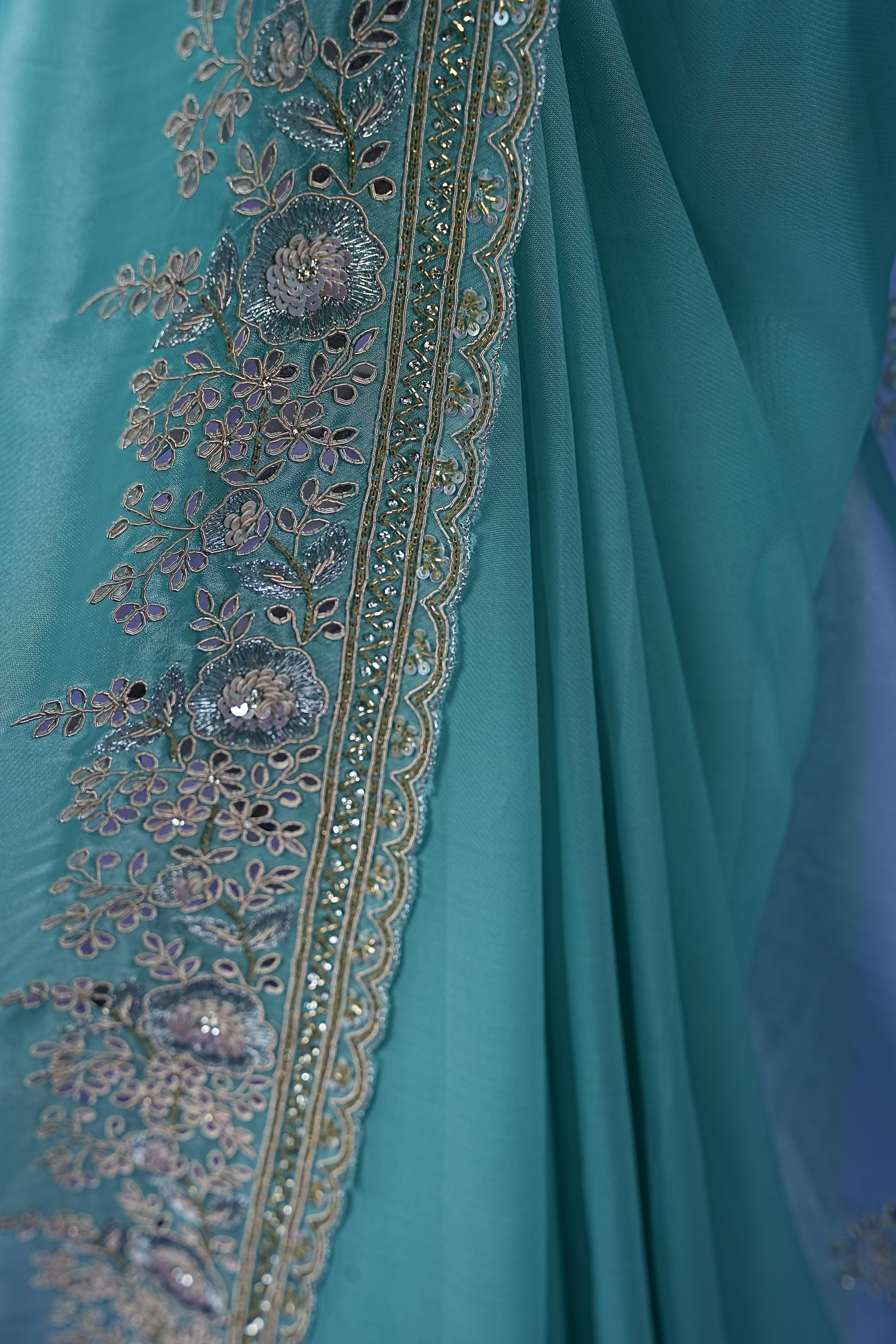 Fancy Glosco Tissue Organza  - Baby Blue