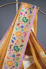 Banarasi Kora Pattu - Yellow