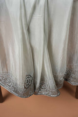 Fancy handwork Border - Ash & Grey