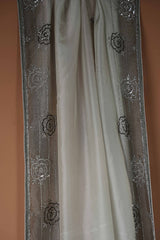 Fancy handwork Border - Ash & Grey