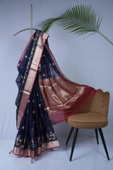 Silk Kota - Navy Blue