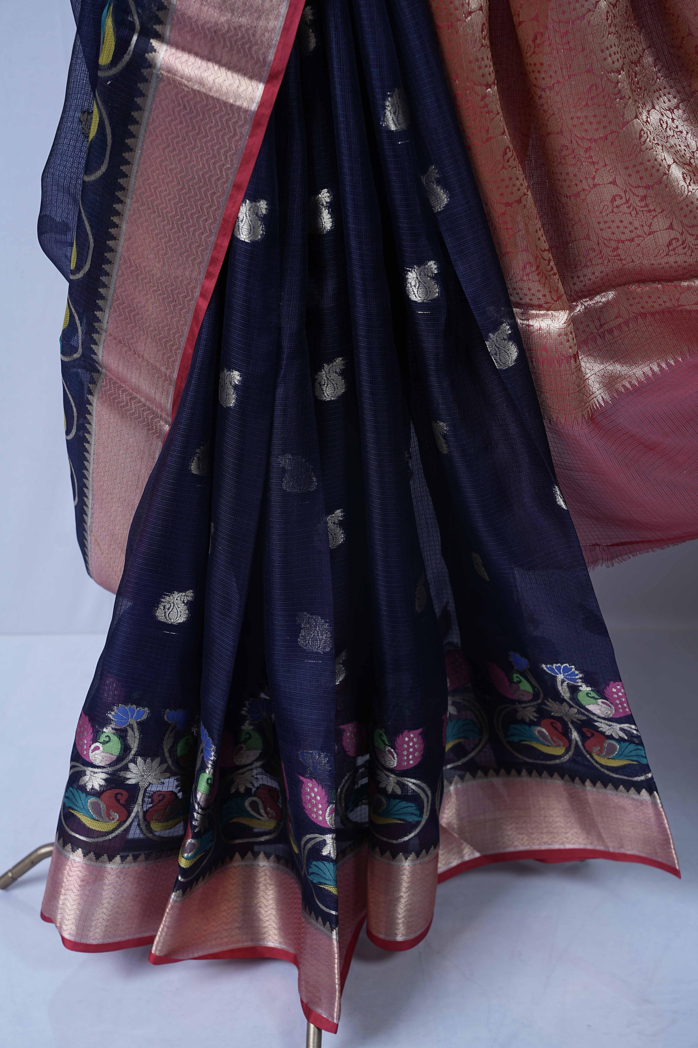 Silk Kota - Navy Blue