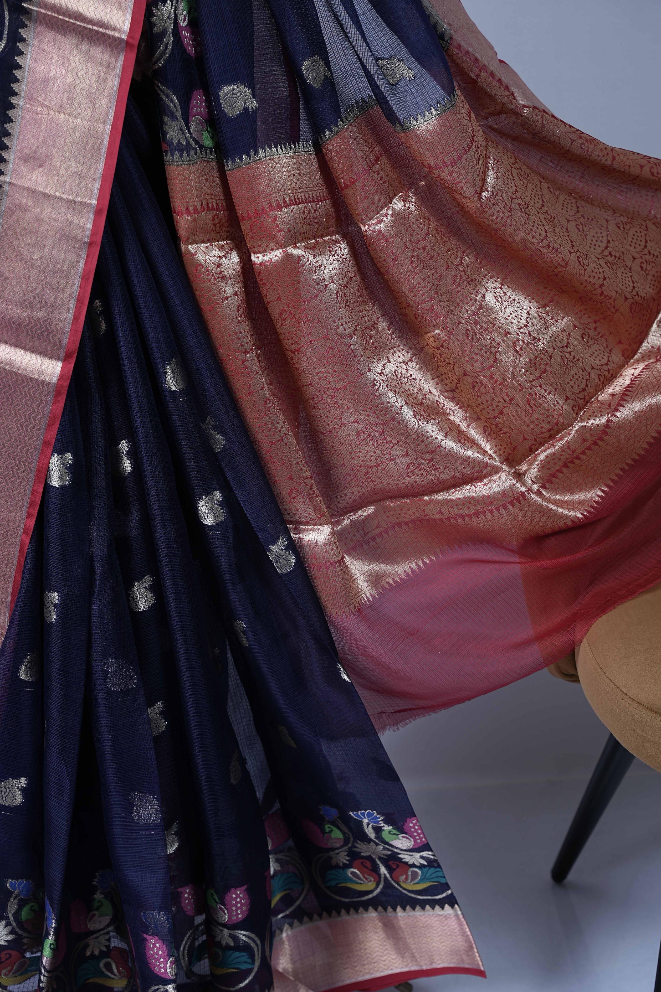 Silk Kota - Navy Blue