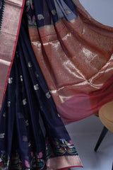 Silk Kota - Navy Blue