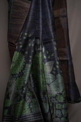 Tussar - Navy Blue
