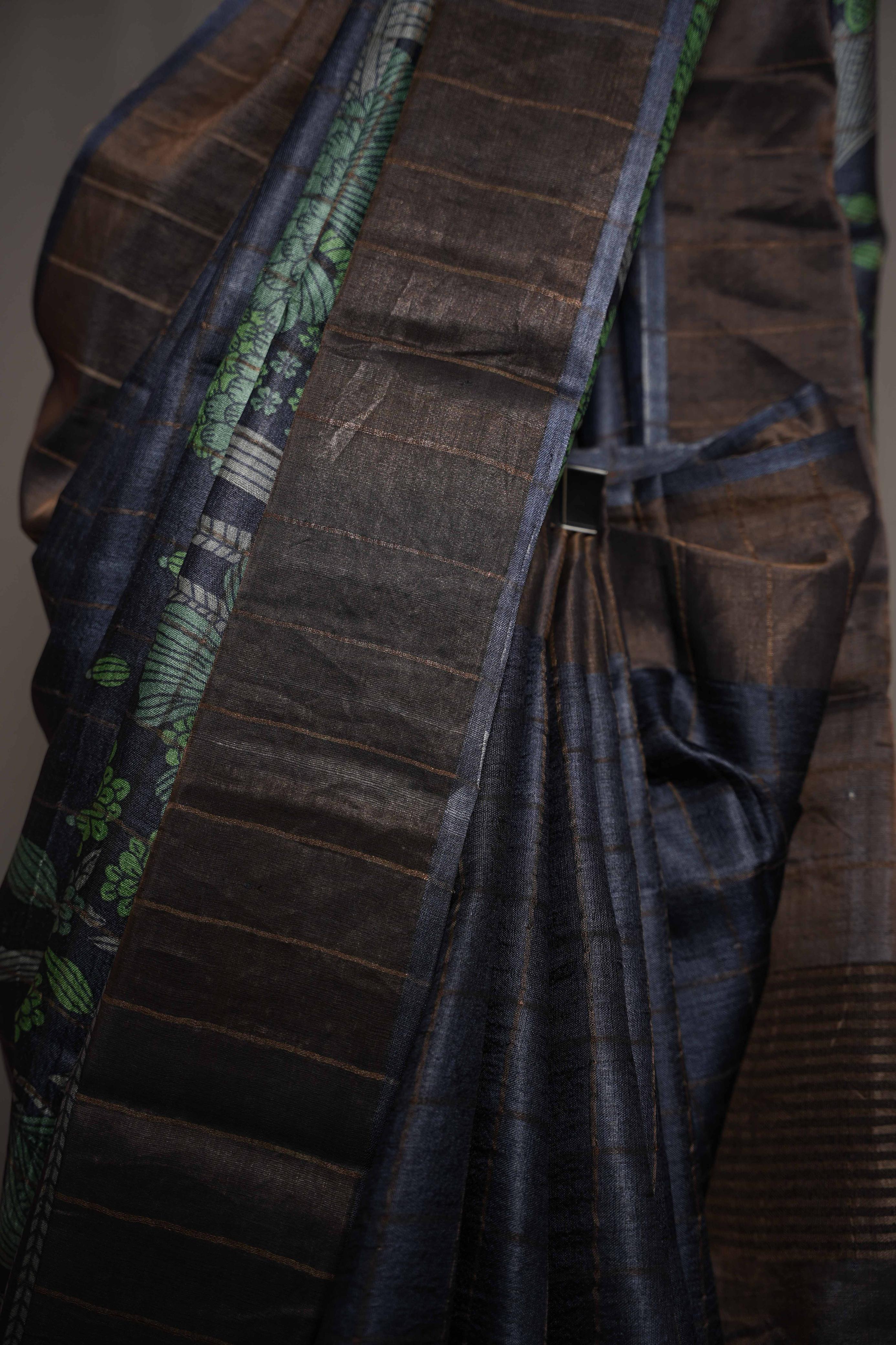 Tussar - Navy Blue