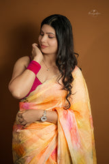 Fancy Saree  - Peach Color