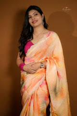 Fancy Saree  - Peach Color