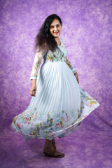 Pure Georgette Long Gown - Baby Blue