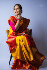 Gadwal Pattu - Yellow & Pink