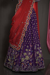 Designer Lehenga – Purple & Red