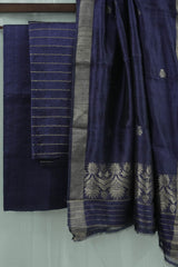 Raw Silk - Navy Blue