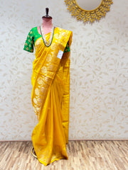 Banarasi Silk Saree - Sunshine Yellow
